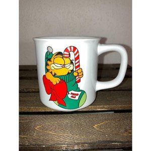Vintage 1978 Garfield Feed Me Christmas Coffee Mug Jim Davis Enesco